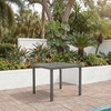 image:imageSignature Design by Ashley Point Bonita Outdoor Dining Table WeatherReady Aluminum With Umbrella Hole 38 Square Patio Or Porch Dining Gray Finish Easy Assembly