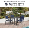 image:imageSignature Design by Ashley Point Bonita Outdoor Dining Table WeatherReady Aluminum With Umbrella Hole 38 Square Patio Or Porch Dining Gray Finish Easy Assembly