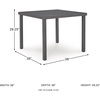 image:imageSignature Design by Ashley Point Bonita Outdoor Dining Table WeatherReady Aluminum With Umbrella Hole 38 Square Patio Or Porch Dining Gray Finish Easy Assembly