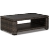 image:imageSignature Design by Ashley Grasson Lane Outdoor Wicker Cocktail Table with Aluminum Frame BrownCoffee Table