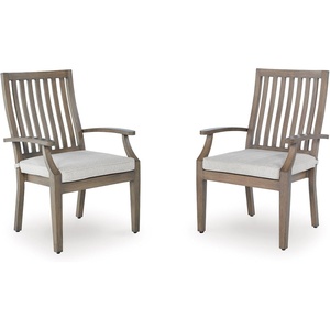 image:imageSignature Design by Ashley Patio Dining Table Sintered Stone 84 inOutdoor Arm Chair with Cushion Set of 2