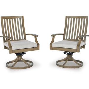 image:imageSignature Design by Ashley Patio Dining Table Sintered Stone 84 inOutdoor Swivel Chair with Cushion Set of 2