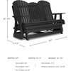 image:imageSignature Design by Ashley 1Piece HDPE Outdoor Glider Loveseat WhiteBlack