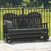image:imageSignature Design by Ashley 1Piece HDPE Outdoor Glider Loveseat WhiteBlack