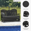 image:imageSignature Design by Ashley 1Piece HDPE Outdoor Glider Loveseat WhiteBlack