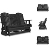 image:imageSignature Design by Ashley 1Piece HDPE Outdoor Glider Loveseat WhiteBlack