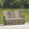 image:imageSignature Design by Ashley 1Piece HDPE Outdoor Glider Loveseat WhiteBrown
