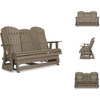image:imageSignature Design by Ashley 1Piece HDPE Outdoor Glider Loveseat WhiteBrown