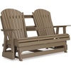 image:imageSignature Design by Ashley 1Piece HDPE Outdoor Glider Loveseat WhiteBrown