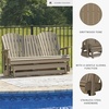 image:imageSignature Design by Ashley 1Piece HDPE Outdoor Glider Loveseat WhiteBrown
