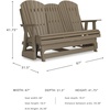 image:imageSignature Design by Ashley 1Piece HDPE Outdoor Glider Loveseat WhiteBrown
