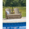 image:imageSignature Design by Ashley 1Piece HDPE Outdoor Glider Loveseat WhiteBrown