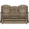 image:imageSignature Design by Ashley 1Piece HDPE Outdoor Glider Loveseat WhiteBrown