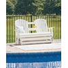 image:imageSignature Design by Ashley 1Piece HDPE Outdoor Glider Loveseat WhiteWhite