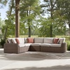 image:imageSignature Design by Ashley 3Piece Outdoor Patio Sectional Sofa Beige4Piece Outdoor Sectional