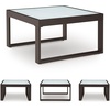 image:imageSignature Design by Ashley Beachloft Casual Square Outdoor Ottoman Cushion With Nuvella Cleanable Performance Fabric Light Gray amp Black 28 W x 28 D x 19 HCoffee Table