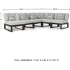 image:imageSignature Design by Ashley Beachloft Casual Square Outdoor Ottoman Cushion With Nuvella Cleanable Performance Fabric Light Gray amp Black 28 W x 28 D x 19 H6Piece Outdoor Sectional