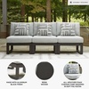 image:imageSignature Design by Ashley Beachloft Casual Square Outdoor Ottoman Cushion With Nuvella Cleanable Performance Fabric Light Gray amp Black 28 W x 28 D x 19 H3Piece Outdoor Sectional