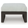image:imageSignature Design by Ashley Beachloft Casual Square Outdoor Ottoman Cushion With Nuvella Cleanable Performance Fabric Light Gray amp Black 28 W x 28 D x 19 HOttoman