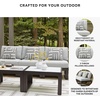 image:imageSignature Design by Ashley Beachloft Casual Square Outdoor Ottoman Cushion With Nuvella Cleanable Performance Fabric Light Gray amp Black 28 W x 28 D x 19 H3Piece Outdoor Sectional