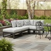 image:imageSignature Design by Ashley Beachloft Casual Square Outdoor Ottoman Cushion With Nuvella Cleanable Performance Fabric Light Gray amp Black 28 W x 28 D x 19 H4Piece Outdoor Sectional