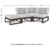 image:imageSignature Design by Ashley Beachloft Casual Square Outdoor Ottoman Cushion With Nuvella Cleanable Performance Fabric Light Gray amp Black 28 W x 28 D x 19 H4Piece Outdoor Sectional