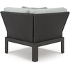 image:imageSignature Design by Ashley Beachloft Casual Square Outdoor Ottoman Cushion With Nuvella Cleanable Performance Fabric Light Gray amp Black 28 W x 28 D x 19 H6Piece Outdoor Sectional