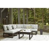 image:imageSignature Design by Ashley Beachloft Casual Square Outdoor Ottoman Cushion With Nuvella Cleanable Performance Fabric Light Gray amp Black 28 W x 28 D x 19 H6Piece Outdoor Sectional