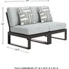 image:imageSignature Design by Ashley Beachloft Casual Square Outdoor Ottoman Cushion With Nuvella Cleanable Performance Fabric Light Gray amp Black 28 W x 28 D x 19 H2Piece Outdoor Sectional