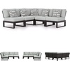 image:imageSignature Design by Ashley Beachloft Casual Square Outdoor Ottoman Cushion With Nuvella Cleanable Performance Fabric Light Gray amp Black 28 W x 28 D x 19 H5Piece Outdoor Sectional