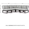 image:imageSignature Design by Ashley Beachloft Casual Square Outdoor Ottoman Cushion With Nuvella Cleanable Performance Fabric Light Gray amp Black 28 W x 28 D x 19 H5Piece Outdoor Sectional