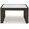 image:imageSignature Design by Ashley Beachloft Casual Square Outdoor Ottoman Cushion With Nuvella Cleanable Performance Fabric Light Gray amp Black 28 W x 28 D x 19 HCoffee Table