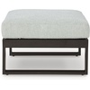 image:imageSignature Design by Ashley Beachloft Casual Square Outdoor Ottoman Cushion With Nuvella Cleanable Performance Fabric Light Gray amp Black 28 W x 28 D x 19 H4Piece Outdoor Sectional
