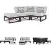 image:imageSignature Design by Ashley Beachloft Casual Square Outdoor Ottoman Cushion With Nuvella Cleanable Performance Fabric Light Gray amp Black 28 W x 28 D x 19 H4Piece Outdoor Sectional
