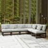 image:imageSignature Design by Ashley Beachloft Casual Square Outdoor Ottoman Cushion With Nuvella Cleanable Performance Fabric Light Gray amp Black 28 W x 28 D x 19 H6Piece Outdoor Sectional