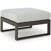 image:imageSignature Design by Ashley Beachloft Casual Square Outdoor Ottoman Cushion With Nuvella Cleanable Performance Fabric Light Gray amp Black 28 W x 28 D x 19 H4Piece Outdoor Sectional