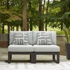 image:imageSignature Design by Ashley Beachloft Casual Square Outdoor Ottoman Cushion With Nuvella Cleanable Performance Fabric Light Gray amp Black 28 W x 28 D x 19 H2Piece Outdoor Sectional