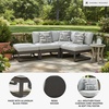 image:imageSignature Design by Ashley Beachloft Casual Square Outdoor Ottoman Cushion With Nuvella Cleanable Performance Fabric Light Gray amp Black 28 W x 28 D x 19 H4Piece Outdoor Sectional