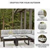 image:imageSignature Design by Ashley Beachloft Casual Square Outdoor Ottoman Cushion With Nuvella Cleanable Performance Fabric Light Gray amp Black 28 W x 28 D x 19 H6Piece Outdoor Sectional