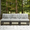 image:imageSignature Design by Ashley Beachloft Casual Square Outdoor Ottoman Cushion With Nuvella Cleanable Performance Fabric Light Gray amp Black 28 W x 28 D x 19 H3Piece Outdoor Sectional