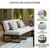 image:imageSignature Design by Ashley Beachloft Casual Square Outdoor Ottoman Cushion With Nuvella Cleanable Performance Fabric Light Gray amp Black 28 W x 28 D x 19 H2Piece Outdoor Sectional