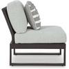 image:imageSignature Design by Ashley Beachloft Casual Square Outdoor Ottoman Cushion With Nuvella Cleanable Performance Fabric Light Gray amp Black 28 W x 28 D x 19 H4Piece Outdoor Sectional