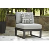 image:imageSignature Design by Ashley Beachloft Casual Square Outdoor Ottoman Cushion With Nuvella Cleanable Performance Fabric Light Gray amp Black 28 W x 28 D x 19 H5Piece Outdoor Sectional