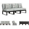 image:imageSignature Design by Ashley Beachloft Casual Square Outdoor Ottoman Cushion With Nuvella Cleanable Performance Fabric Light Gray amp Black 28 W x 28 D x 19 H3Piece Outdoor Sectional