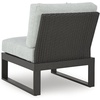 image:imageSignature Design by Ashley Beachloft Casual Square Outdoor Ottoman Cushion With Nuvella Cleanable Performance Fabric Light Gray amp Black 28 W x 28 D x 19 H6Piece Outdoor Sectional