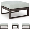 image:imageSignature Design by Ashley Beachloft Casual Square Outdoor Ottoman Cushion With Nuvella Cleanable Performance Fabric Light Gray amp Black 28 W x 28 D x 19 HOttoman