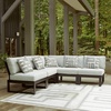 image:imageSignature Design by Ashley Beachloft Casual Square Outdoor Ottoman Cushion With Nuvella Cleanable Performance Fabric Light Gray amp Black 28 W x 28 D x 19 H5Piece Outdoor Sectional