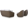 image:imageSignature Design by Ashley Cardiff Beach Patio Furniture Set with Swivel Chairs RustResistant Aluminum Frame AllWeather Wicker and Nuvella Performance Fabric Outdoor Seating for Poolside Beige