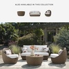 image:imageSignature Design by Ashley Cardiff Beach Patio Furniture Set with Swivel Chairs RustResistant Aluminum Frame AllWeather Wicker and Nuvella Performance Fabric Outdoor Seating for Poolside Beige