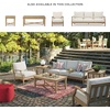 image:imageSignature Design by Ashley Carter Hall Outdoor Sofa UVResistant Nuvella Fabric Eucalyptus Wood Frame Patio Seating BeigeLinen